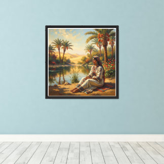 Arabian Woman at the Oasis Canvas Print