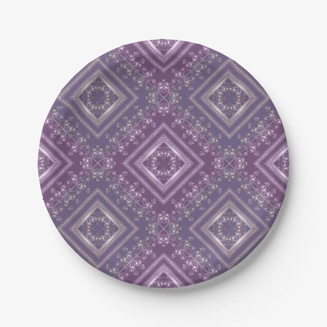 Arabic abstract decorative east ornamental baroque paper plates (Front)