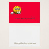 Arabic Allergy Info card - Peanut (Front & Back)
