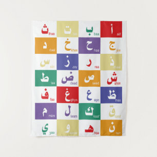 Arabic alphabet Letters for kids Tapestry