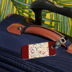 Arabic Alphabet Pattern Modern Islamic Calligraphy Luggage Tag