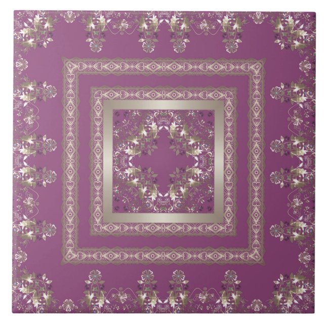 Arabic antique decorative east ornamental baroque ceramic tile (Front)