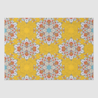 Arabic Boho Elegant Geometric Moroccan Yellow Tile Tissue Paper