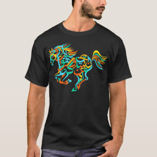 Arabic Calligraphy Design Colorful Arabian Horse L T-Shirt