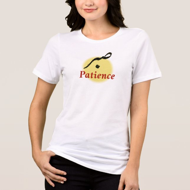 Arabic Calligraphy Sabr Patience Minimalist Zen Lo Tri-Blend Shirt (Front)