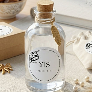 Arabic Calligraphy Zam Zam Monogram Wedding Favor  Classic Round Sticker