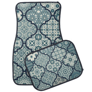 Arabic decorative azulejos tiles patchwork islamic car floor mat