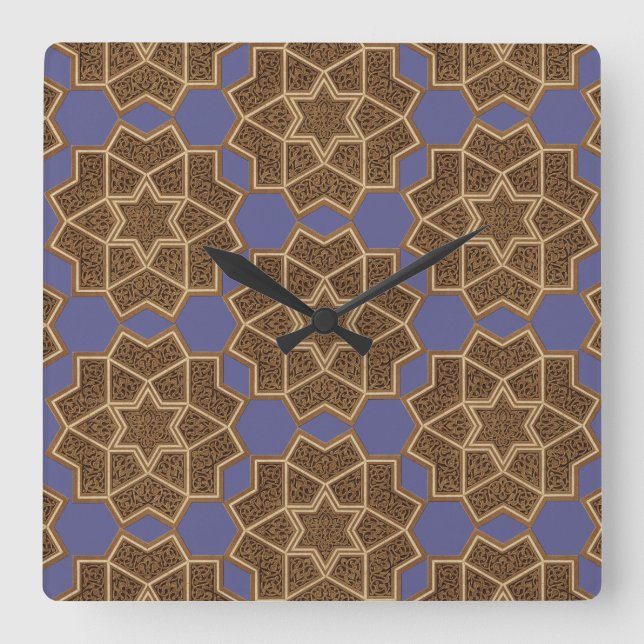 Arabic Design #6 at Emporio Moffa Square Wall Clock (Front)