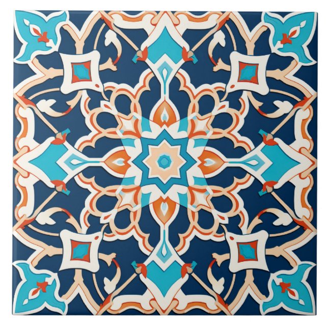 Arabic design styled themed  ceramic tile (Front)
