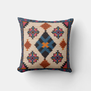 Arabic Elegance in White Kilim Pillows: Timeless B Throw Pillow