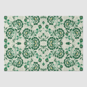 Arabic Elegant Floral Geometric Green Moroccan Tissue Paper