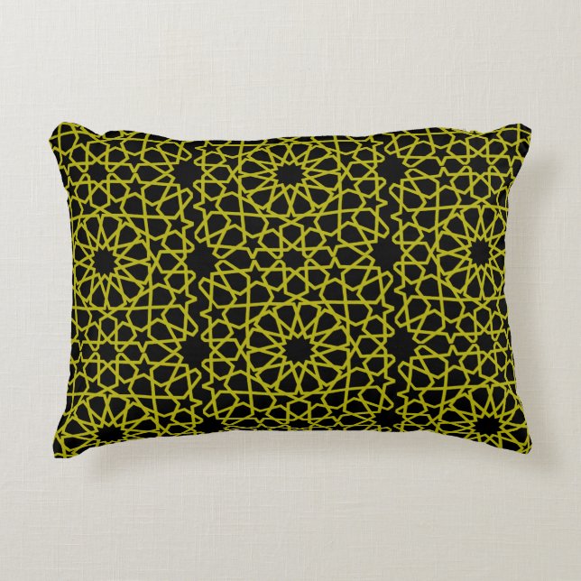 Arabic Fabric Home Pattern Print Accent Pillow (Front)