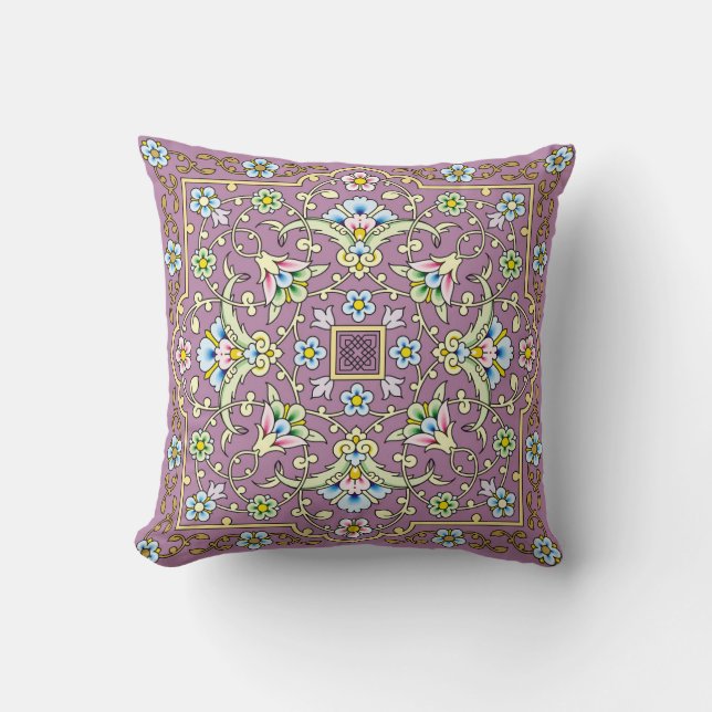 Arabic Floral Frame. Traditional Islamic Design. M Throw Pillow (Front)