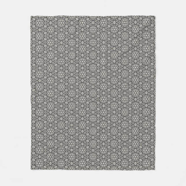 Arabic floral pattern fleece blanket (Front)