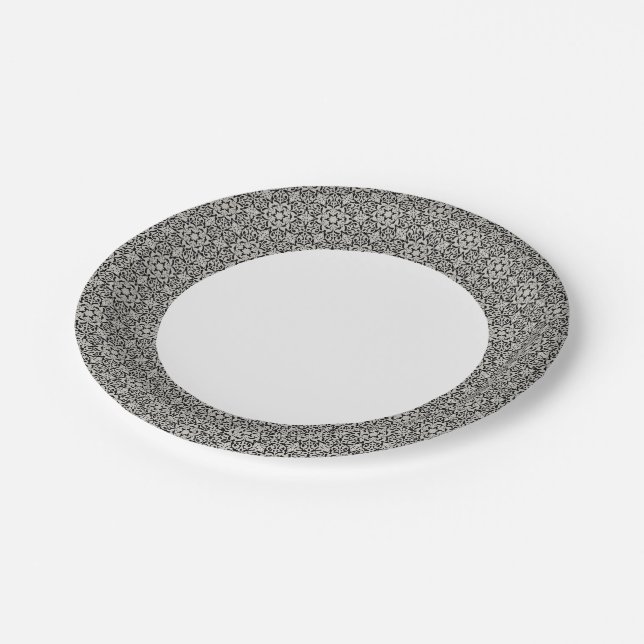 Arabic floral pattern paper plates (Angled)