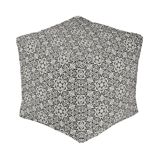 Arabic floral pattern pouf (Angled Front)