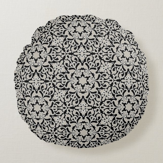 Arabic floral pattern round pillow (Front)