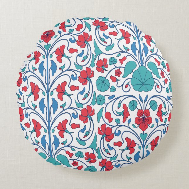 Arabic floral seamless vintage pattern. round pillow (Front)
