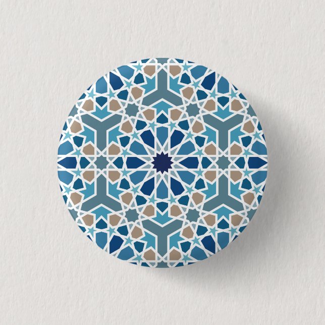 Arabic Geometric Design Pattern Button (Front)