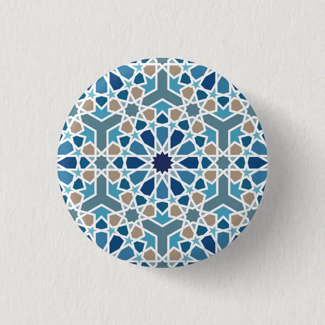 Arabic Geometric Design Pattern Button | Zazzle