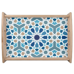 Arabic Geometric Design Pattern Serving Tray
