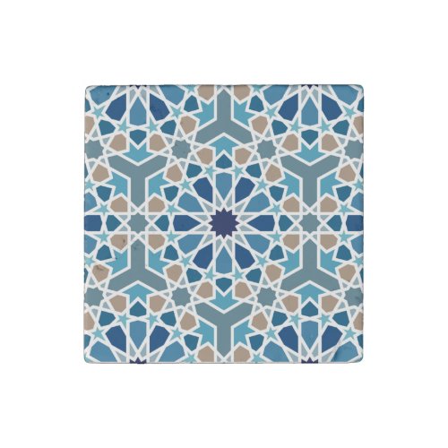 Arabic Geometric Design Pattern Stone Magnet