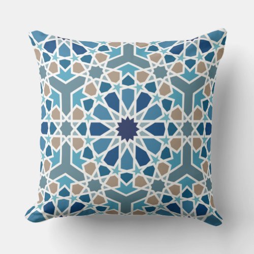 Arabic Geometric Design Pattern Throw Pillow