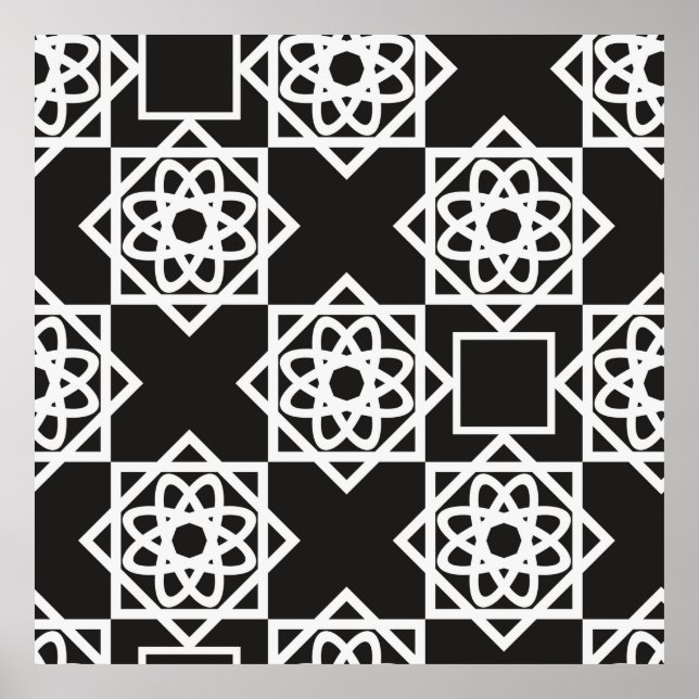 Arabic geometric pattern. Art decor. Islam. Flower Poster (Front)