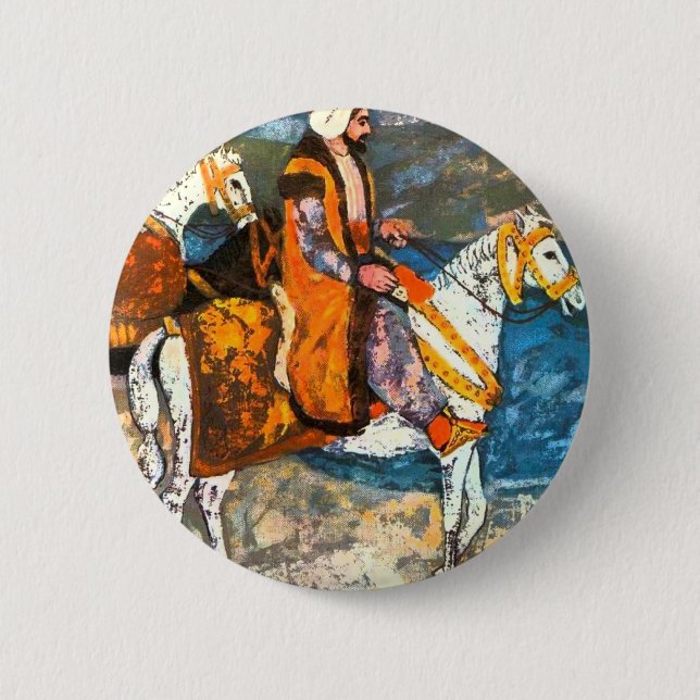 Arabic Horseman Pinback Button (Front)