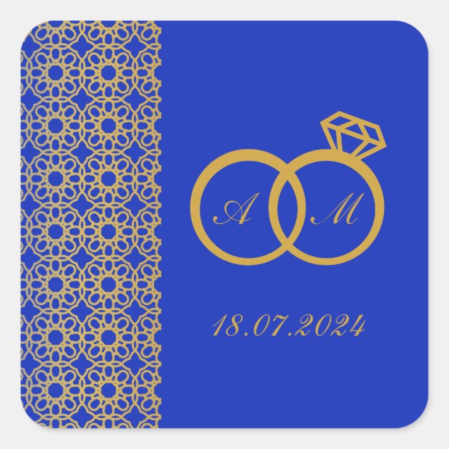 ARABIC INSPIRED WEDDING SQUARE STICKER (Front)