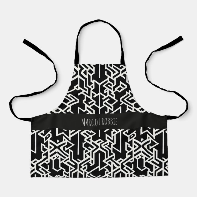 Arabic Kexogons and lines Geometric Pattern Apron (Front)