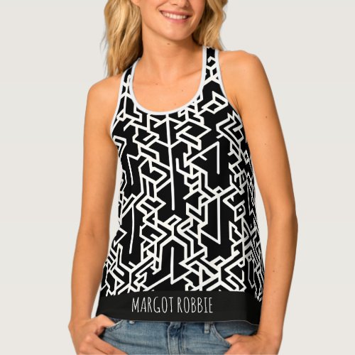 Arabic Kexogons and lines Geometric Pattern Tank Top