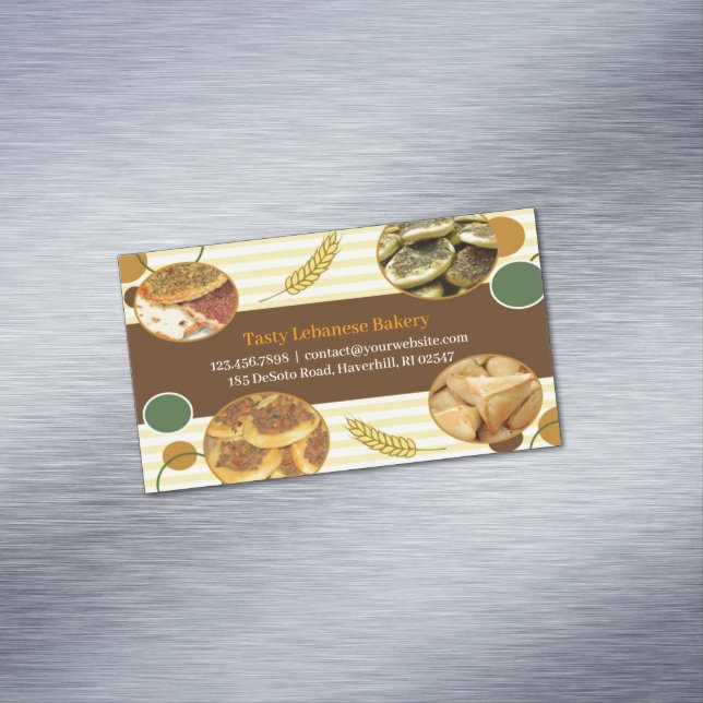 Arabic Lebanese Bakery Business Card Magnet (In Situ)