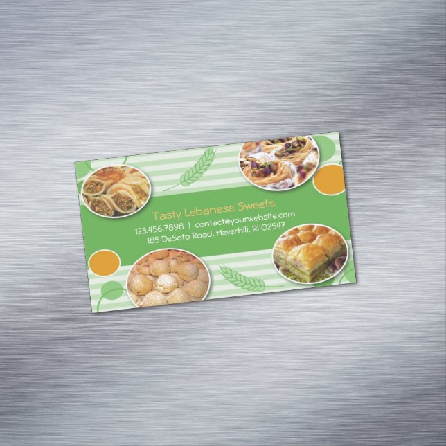 Arabic Lebanese Pastries Business Card Magnet (In Situ)