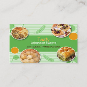 Arabic Lebanese Pastries Business Card Template