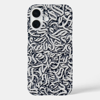 Arabic letters black and white  iPhone 16 case