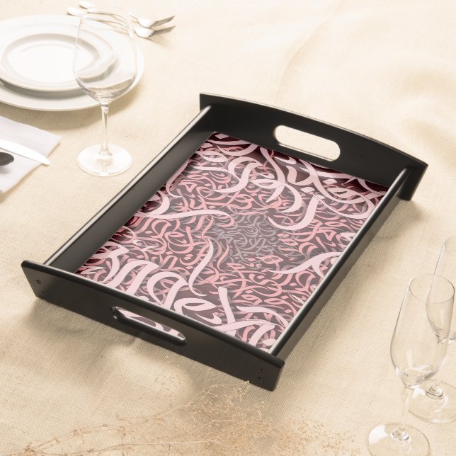  arabic letters rose  serving tray (Front)