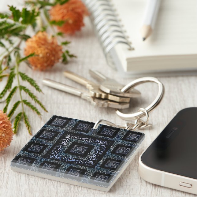 Arabic Letters square Keychain (Front Right)