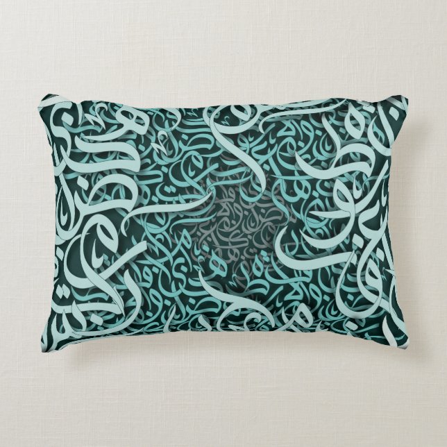  arabic letters Tiffany Accent Pillow (Front)