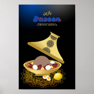 Arabic Libyan Traditional meal wall art, Bazeen Poster