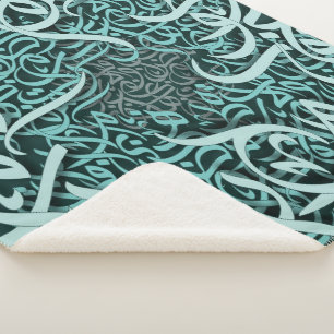 arabic lletters tiffany  sherpa blanket