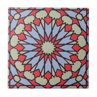 Arabic Middle Eastern Tile Geometric Red Blue