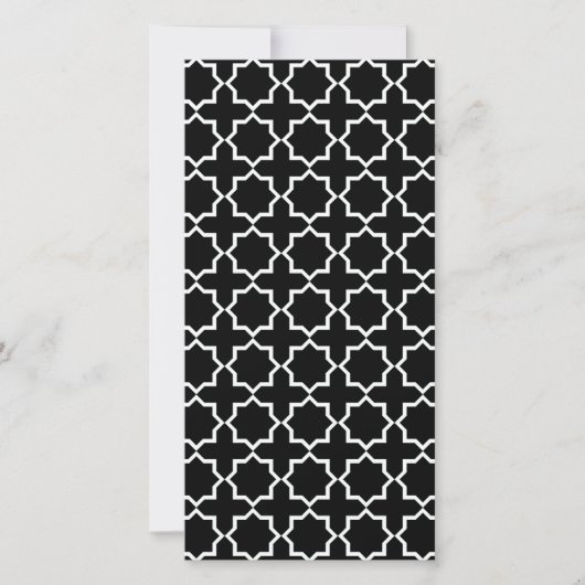 Arabic Moroccan Lattice in Black and White (Front)