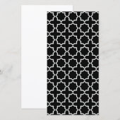 Arabic Moroccan Lattice in Black and White (Front/Back)