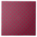 Arabic Moroccan Lattice in Fire Brick Red and Grey Tile