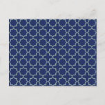 Arabic Moroccan Lattice in Midnight Blue Postcard