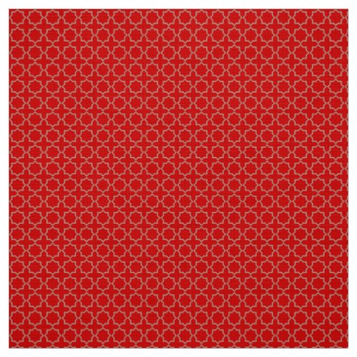 Arabic Moroccan Lattice in Venetian Red Fabric