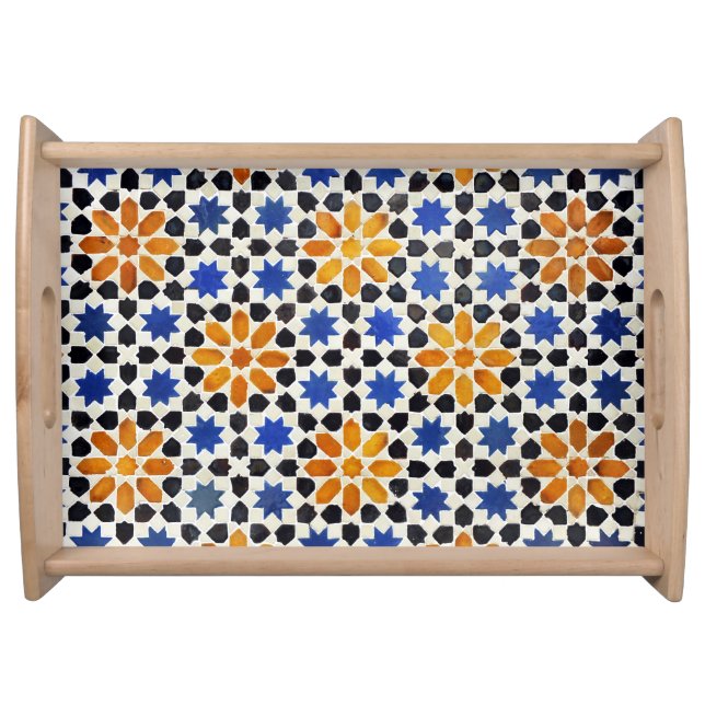 Arabic Moroccan: Mosaic Tile Background. Serving Tray (Front)