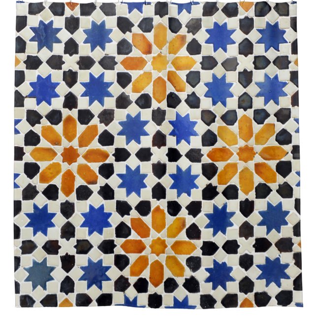Arabic Moroccan: Mosaic Tile Background. Shower Curtain (Front)