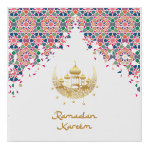 Arabic morocco ornament, Ramadan Faux Canvas Print